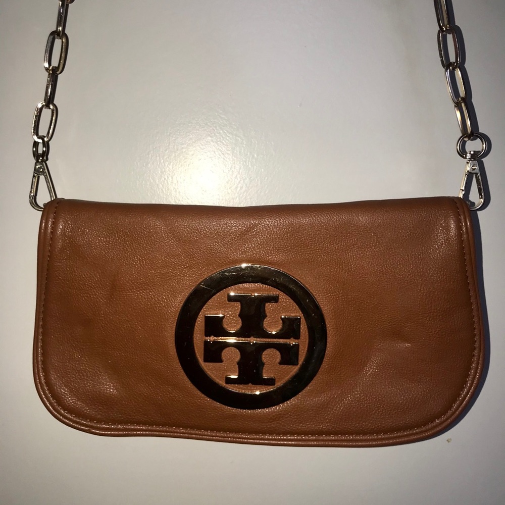 Tan Leather Tory Burch Crossbody Purse